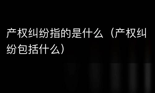 产权纠纷指的是什么（产权纠纷包括什么）