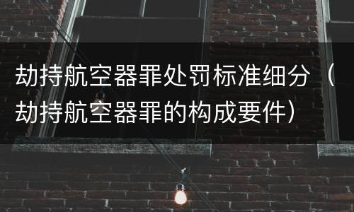 劫持航空器罪处罚标准细分（劫持航空器罪的构成要件）