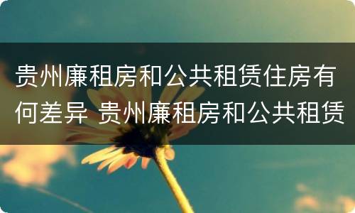贵州廉租房和公共租赁住房有何差异 贵州廉租房和公共租赁住房有何差异吗