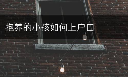 抱养的小孩如何上户口