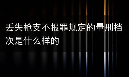 丢失枪支不报罪规定的量刑档次是什么样的