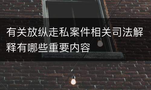 有关放纵走私案件相关司法解释有哪些重要内容
