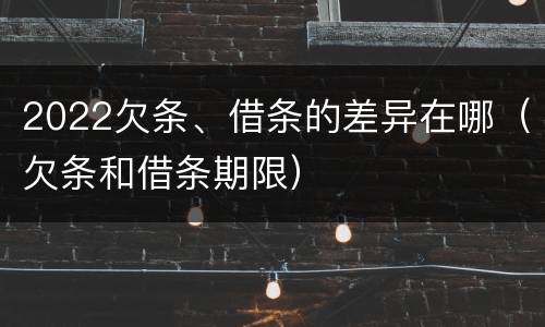 2022欠条、借条的差异在哪（欠条和借条期限）