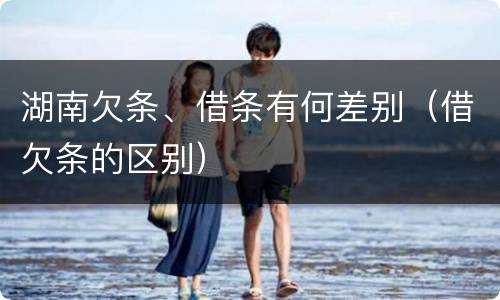 湖南欠条、借条有何差别（借欠条的区别）