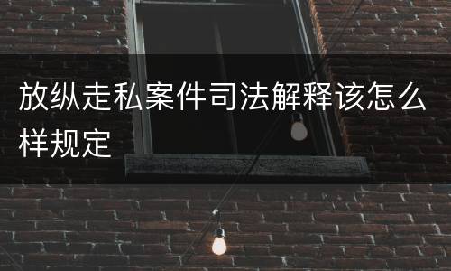 放纵走私案件司法解释该怎么样规定