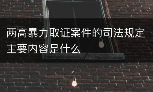 两高暴力取证案件的司法规定主要内容是什么