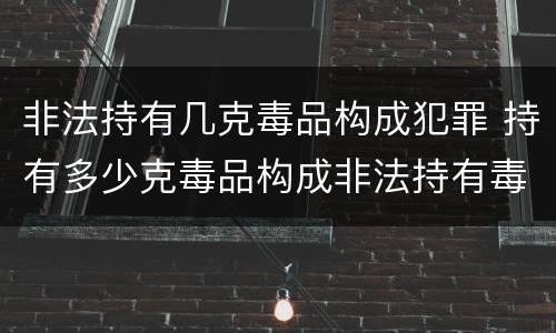 非法持有几克毒品构成犯罪 持有多少克毒品构成非法持有毒品罪