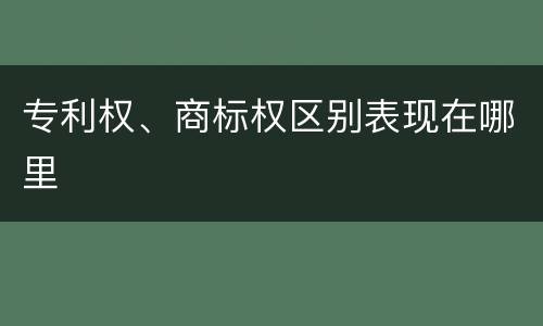 专利权、商标权区别表现在哪里