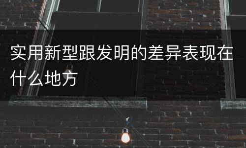 实用新型跟发明的差异表现在什么地方