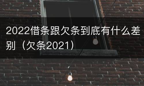 2022借条跟欠条到底有什么差别（欠条2021）