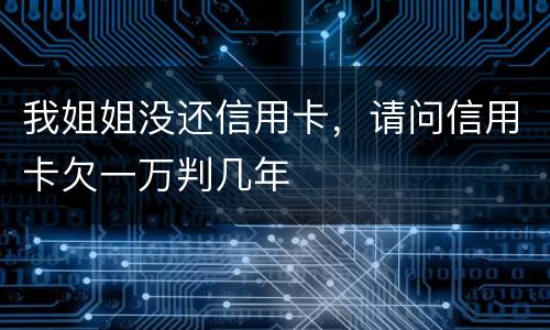我姐姐没还信用卡，请问信用卡欠一万判几年