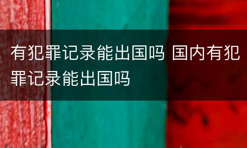 有犯罪记录能出国吗 国内有犯罪记录能出国吗
