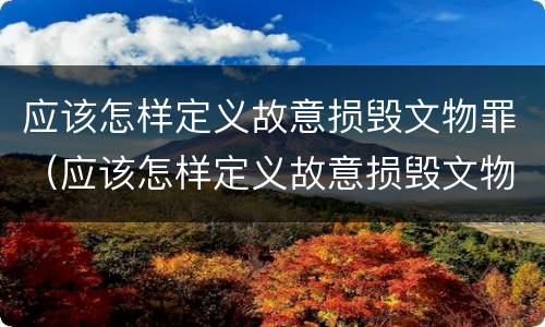 应该怎样定义故意损毁文物罪（应该怎样定义故意损毁文物罪行为）