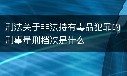 刑法关于非法持有毒品犯罪的刑事量刑档次是什么