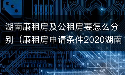 湖南廉租房及公租房要怎么分别（廉租房申请条件2020湖南）
