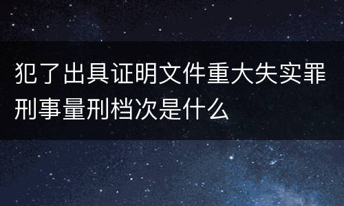 犯了出具证明文件重大失实罪刑事量刑档次是什么
