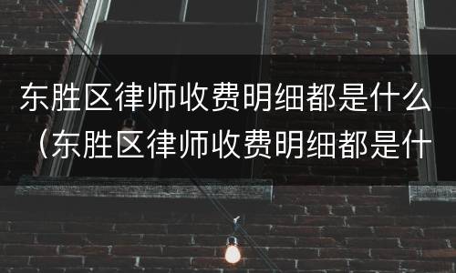 东胜区律师收费明细都是什么（东胜区律师收费明细都是什么时候出）
