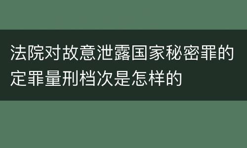 法院对故意泄露国家秘密罪的定罪量刑档次是怎样的