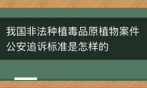 我国非法种植毒品原植物案件公安追诉标准是怎样的