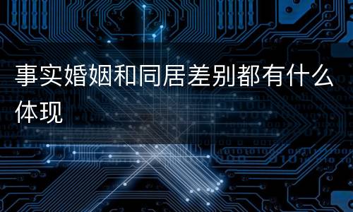 事实婚姻和同居差别都有什么体现