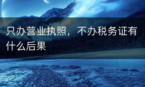只办营业执照，不办税务证有什么后果