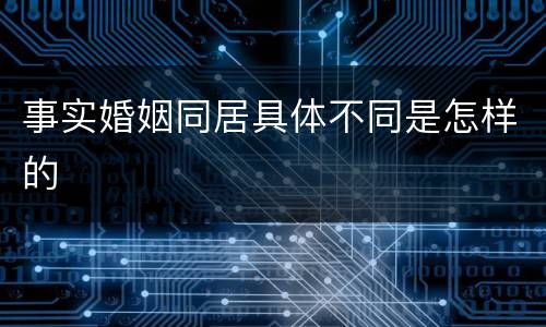 事实婚姻同居具体不同是怎样的