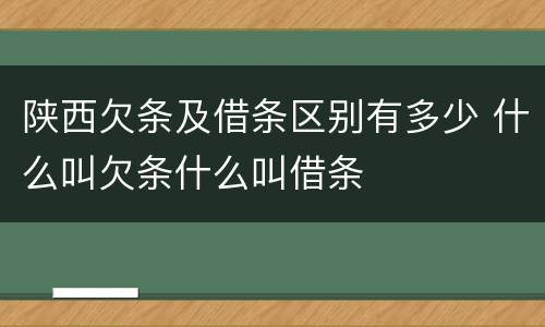 陕西欠条及借条区别有多少 什么叫欠条什么叫借条