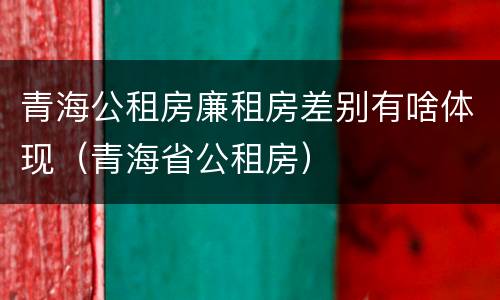 青海公租房廉租房差别有啥体现（青海省公租房）
