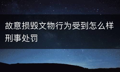 故意损毁文物行为受到怎么样刑事处罚