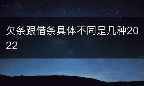 欠条跟借条具体不同是几种2022
