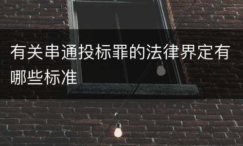 有关串通投标罪的法律界定有哪些标准