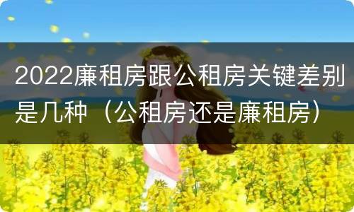 2022廉租房跟公租房关键差别是几种（公租房还是廉租房）