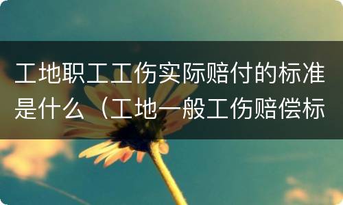 工地职工工伤实际赔付的标准是什么（工地一般工伤赔偿标准）