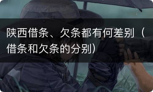 陕西借条、欠条都有何差别（借条和欠条的分别）
