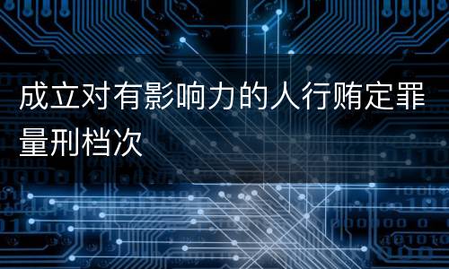 成立对有影响力的人行贿定罪量刑档次