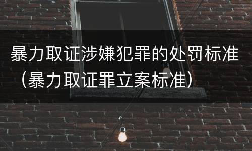 暴力取证涉嫌犯罪的处罚标准（暴力取证罪立案标准）