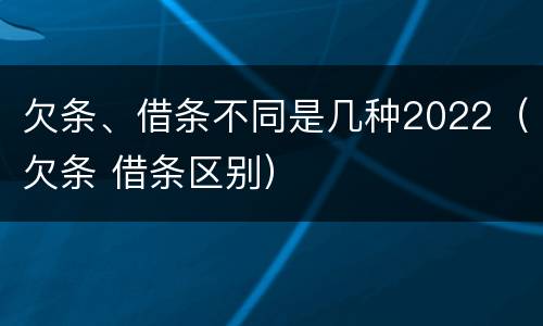 欠条、借条不同是几种2022（欠条 借条区别）