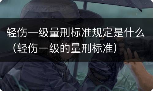 轻伤一级量刑标准规定是什么（轻伤一级的量刑标准）