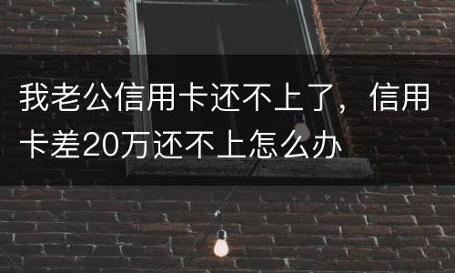 我老公信用卡还不上了，信用卡差20万还不上怎么办