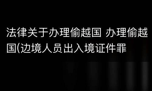 法律关于办理偷越国 办理偷越国(边境人员出入境证件罪