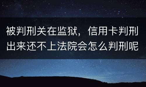 被判刑关在监狱，信用卡判刑出来还不上法院会怎么判刑呢