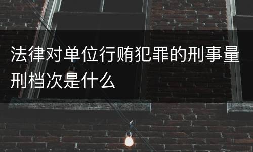 法律对单位行贿犯罪的刑事量刑档次是什么