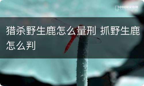 猎杀野生鹿怎么量刑 抓野生鹿怎么判