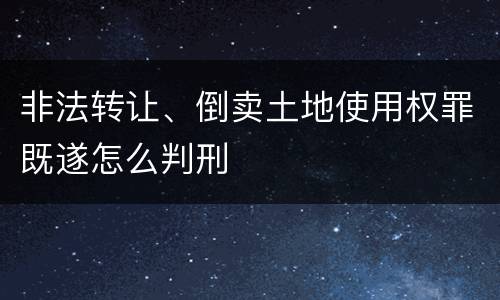 非法转让、倒卖土地使用权罪既遂怎么判刑
