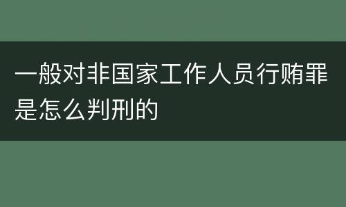 一般对非国家工作人员行贿罪是怎么判刑的
