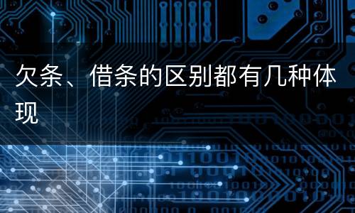 欠条、借条的区别都有几种体现