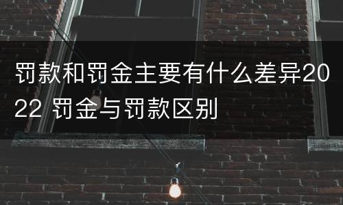 罚款和罚金主要有什么差异2022 罚金与罚款区别