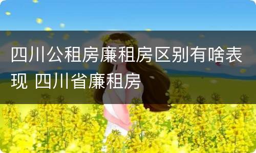 四川公租房廉租房区别有啥表现 四川省廉租房