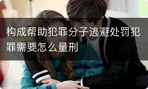 构成帮助犯罪分子逃避处罚犯罪需要怎么量刑