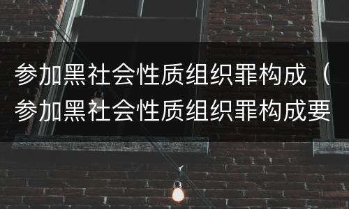 参加黑社会性质组织罪构成（参加黑社会性质组织罪构成要件包括）